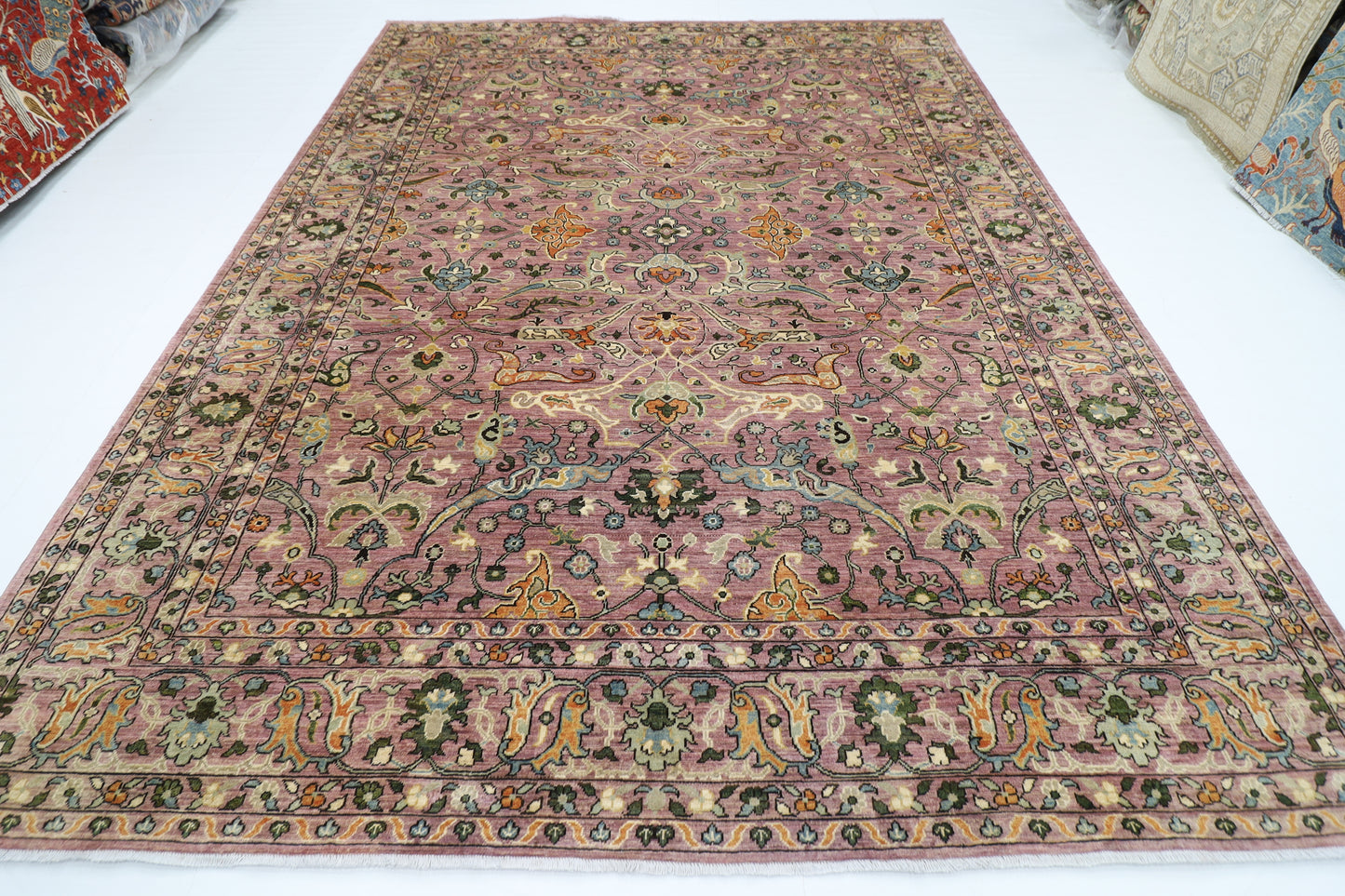 274 x 362 cm | Bidjar Pink Oriental Area Rug Afghan Hand Knotted Veg Dye Wool carpet