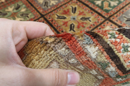 154 x 210 cm | Animal brown Design Hand Knotted Veg Dye Wool Afghan Carpet