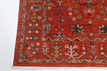 183 x 244 cm | Sultani Design Hand Knotted Veg Dye Wool Afghan Carpet