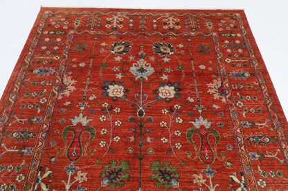 183 x 244 cm | Sultani Design Hand Knotted Veg Dye Wool Afghan Carpet