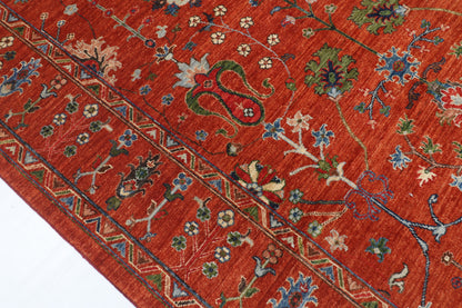 183 x 244 cm | Sultani Design Hand Knotted Veg Dye Wool Afghan Carpet