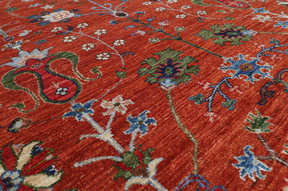 183 x 244 cm | Sultani Design Hand Knotted Veg Dye Wool Afghan Carpet