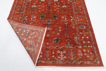 183 x 244 cm | Sultani Design Hand Knotted Veg Dye Wool Afghan Carpet