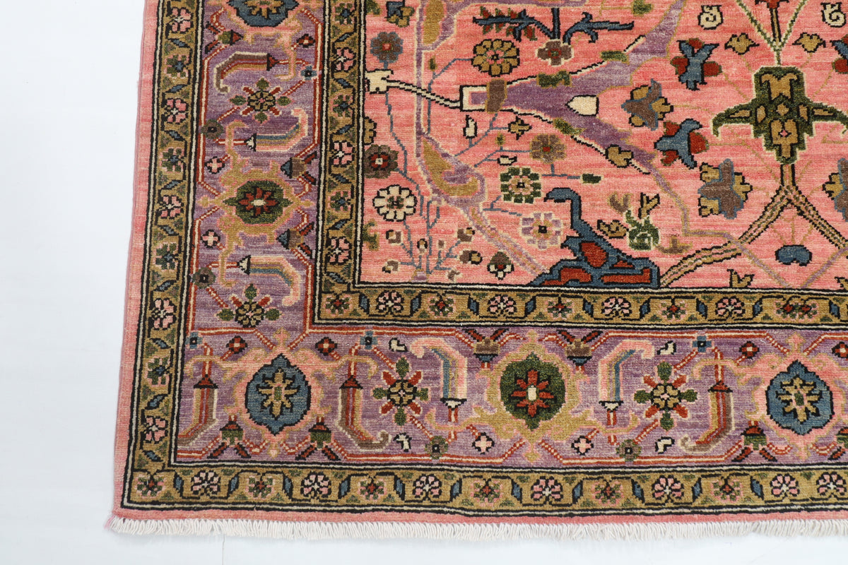 164 x 222 cm | Bidjar Pink Design Hand Knotted Veg Dye Wool Afghan Carpet