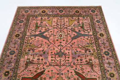 164 x 222 cm | Bidjar Pink Design Hand Knotted Veg Dye Wool Afghan Carpet
