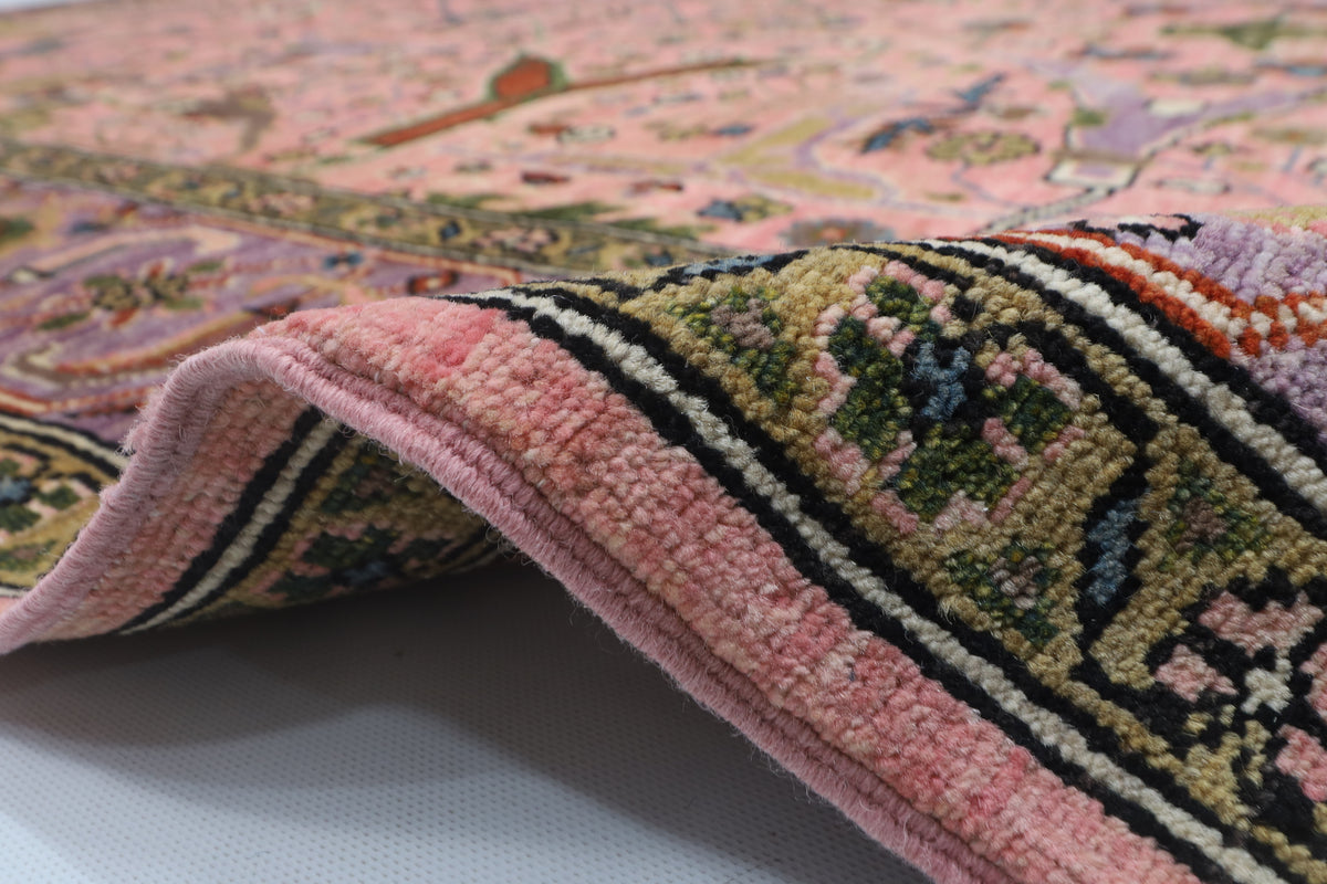 164 x 222 cm | Bidjar Pink Design Hand Knotted Veg Dye Wool Afghan Carpet
