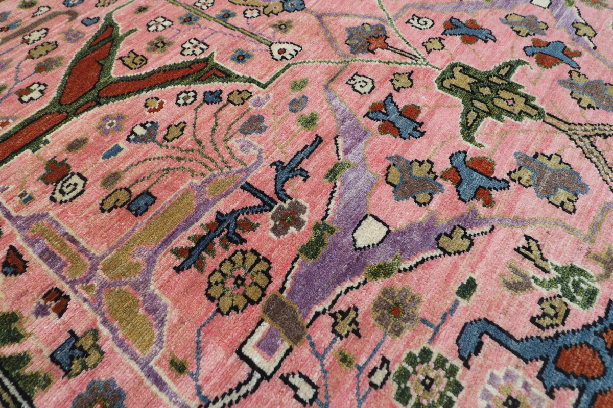 164 x 222 cm | Bidjar Pink Design Hand Knotted Veg Dye Wool Afghan Carpet
