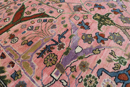 164 x 222 cm | Bidjar Pink Design Hand Knotted Veg Dye Wool Afghan Carpet