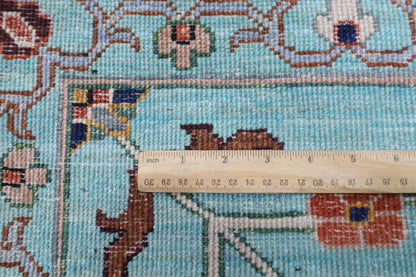 301 x 393 cm | Sultani Turquoise Afghan Tribal Hand Knotted Veg Dye Wool carpet