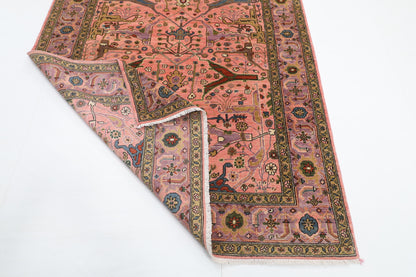 164 x 222 cm | Bidjar Pink Design Hand Knotted Veg Dye Wool Afghan Carpet