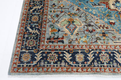 277 x 363 cm | Serapi Afghan Tribal Hand Knotted Veg Dye Wool carpet