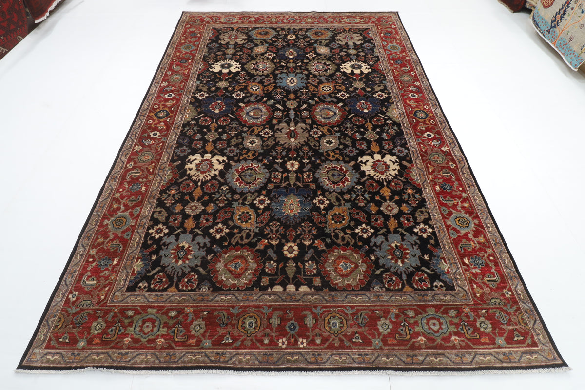202 x 301 cm | Serapi Blue Design Hand Knotted Veg Dye Wool Afghan Carpet