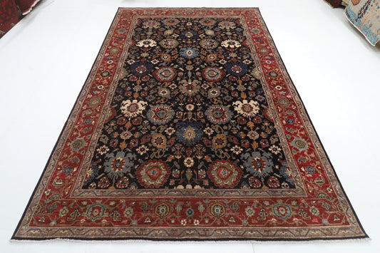 202 x 301 cm | Serapi Blue Design Hand Knotted Veg Dye Wool Afghan Carpet