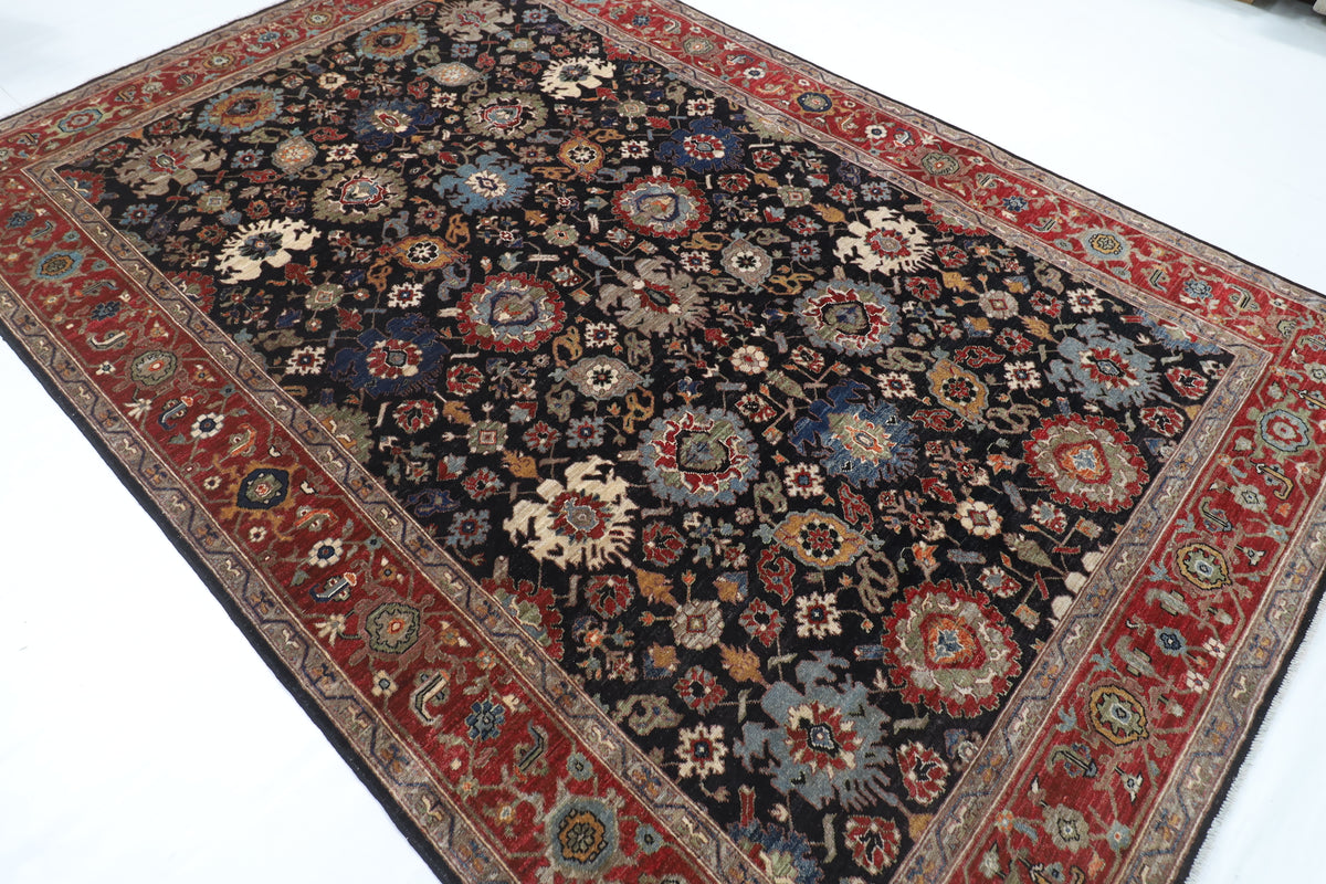 202 x 301 cm | Serapi Blue Design Hand Knotted Veg Dye Wool Afghan Carpet