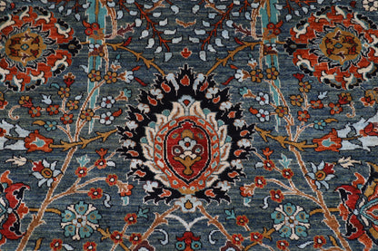 249 x 298 cm | Oriental Green Area Rug Afghan Hand Knotted Veg Dye Wool carpet