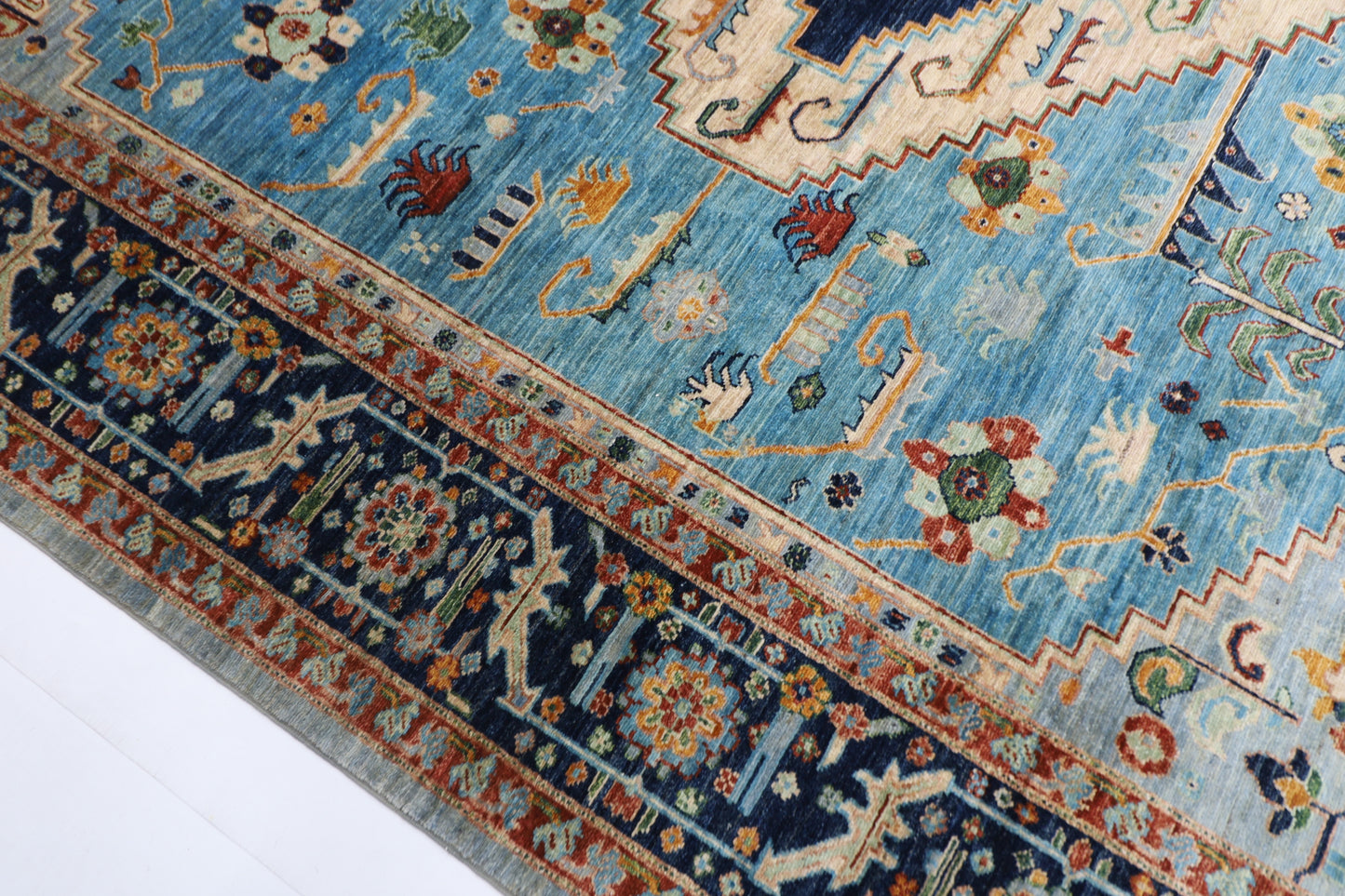 277 x 363 cm | Serapi Afghan Tribal Hand Knotted Veg Dye Wool carpet