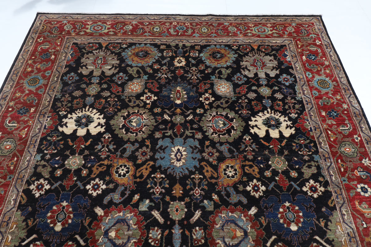202 x 301 cm | Serapi Blue Design Hand Knotted Veg Dye Wool Afghan Carpet