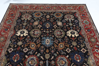 202 x 301 cm | Serapi Blue Design Hand Knotted Veg Dye Wool Afghan Carpet