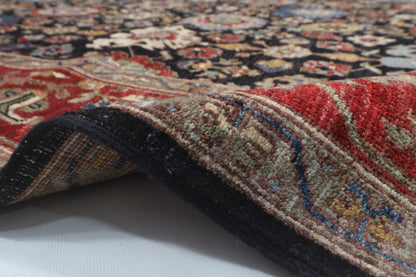 202 x 301 cm | Serapi Blue Design Hand Knotted Veg Dye Wool Afghan Carpet