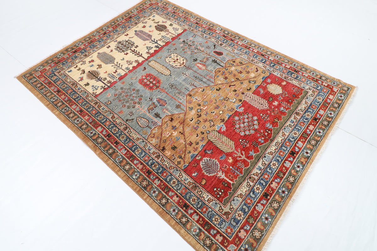 245 × 301 سم | سجادة أفغانية بتصميم كايروس منسوجة يدوياً من صوف مصبوغ طبيعياً