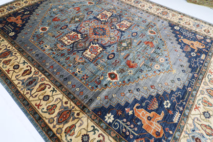 306 x 415 cm | Serapi Afghan Tribal Hand Knotted Veg Dye Wool carpet