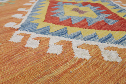 199 x 291 cm | Multicolor Wool Kilim Area Traditional Hand Woven Oriental Carpet