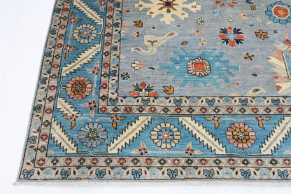 275 x 356 cm | Oriental Afghan Tribal Hand Knotted Veg Dye Wool carpet