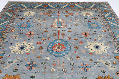 275 x 356 cm | Oriental Afghan Tribal Hand Knotted Veg Dye Wool carpet