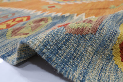 199 x 291 cm | Multicolor Wool Kilim Area Traditional Hand Woven Oriental Carpet