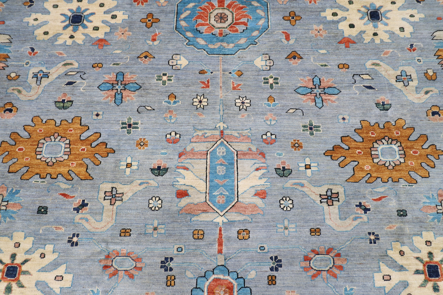 275 x 356 cm | Oriental Afghan Tribal Hand Knotted Veg Dye Wool carpet