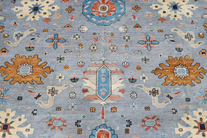 275 x 356 cm | Oriental Afghan Tribal Hand Knotted Veg Dye Wool carpet