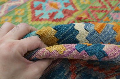 205 x 288 cm | Multicolor Wool Kilim Area Traditional Hand Woven Oriental Carpet