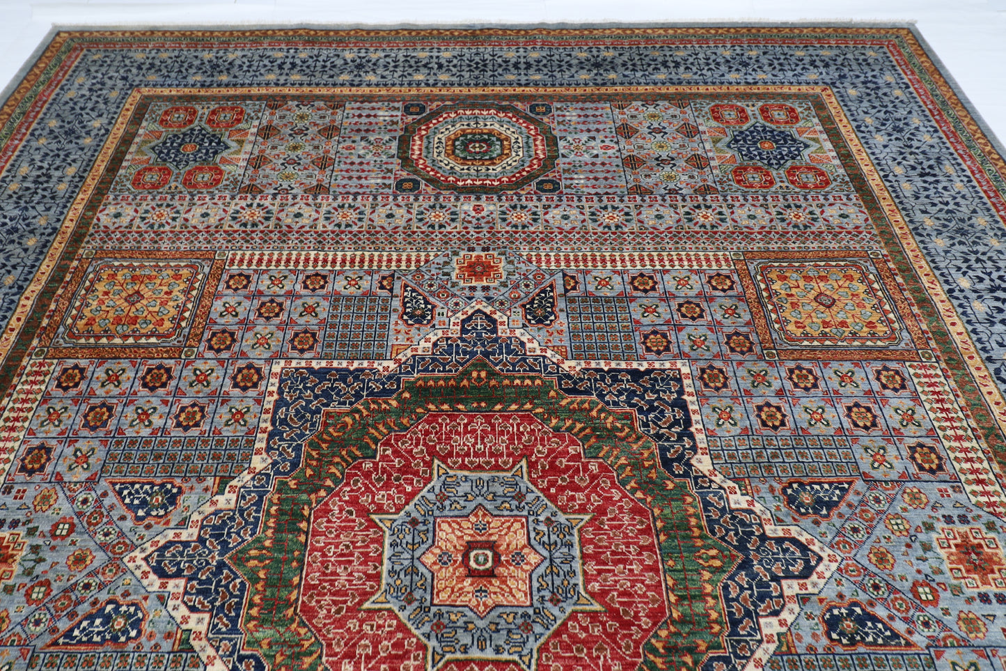 305 x 398 cm | Mamluk Afghan Tribal Hand Knotted Veg Dye Wool carpet