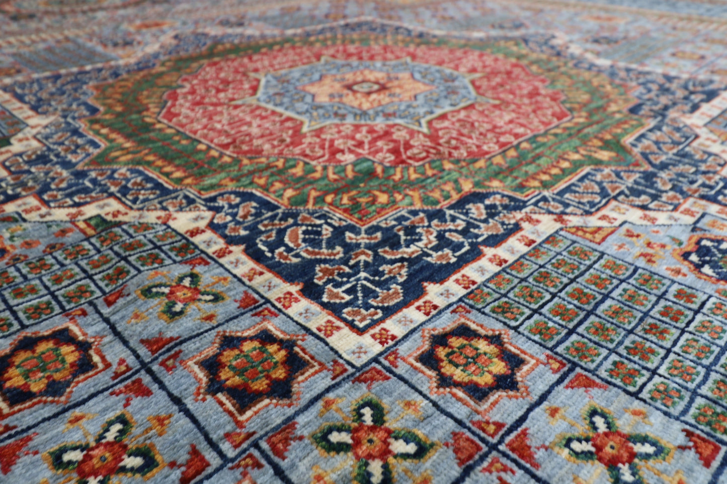 305 x 398 cm | Mamluk Afghan Tribal Hand Knotted Veg Dye Wool carpet
