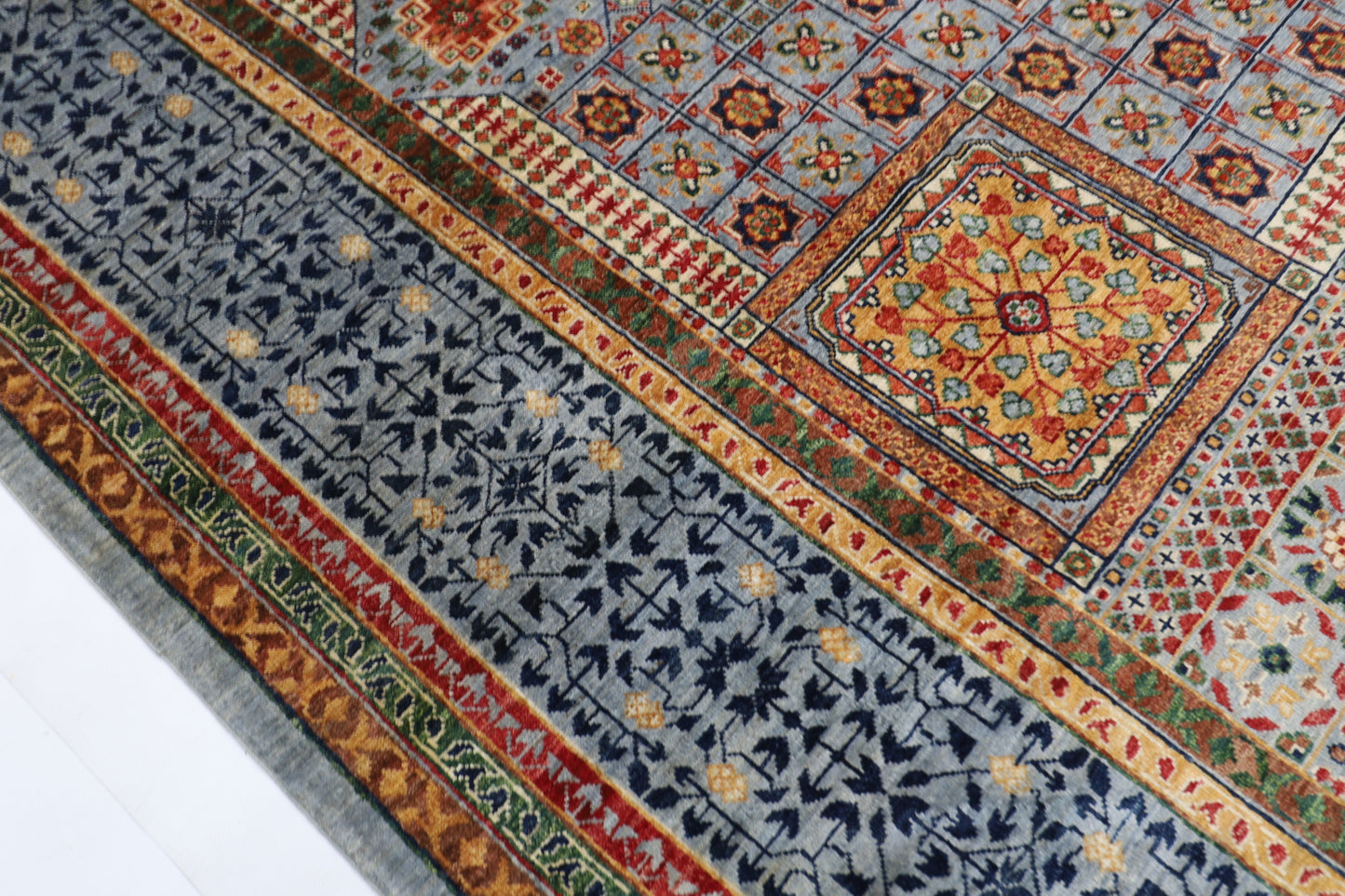 305 x 398 cm | Mamluk Afghan Tribal Hand Knotted Veg Dye Wool carpet