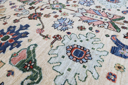 245 × 301 سم | سجادة أفغانية بتصميم كايروس منسوجة يدوياً من صوف مصبوغ طبيعياً