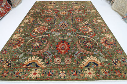 278 x 360 cm | Oriental Bidjar Green Area Rug Afghan Hand Knotted Veg Dye Wool carpet