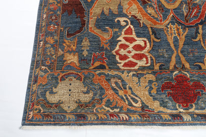 201 x 299 cm | kawros blue Design Hand Knotted Veg Dye Wool Afghan Carpet