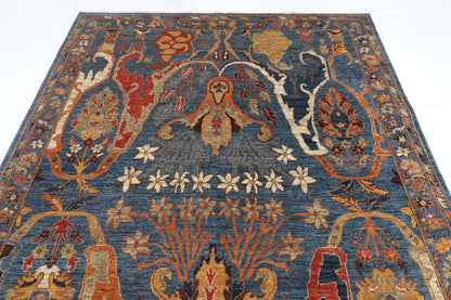 201 x 299 cm | kawros blue Design Hand Knotted Veg Dye Wool Afghan Carpet
