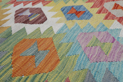 175 x 235 cm | Multicolor Wool Kilim Area Traditional Hand Woven Oriental Carpet