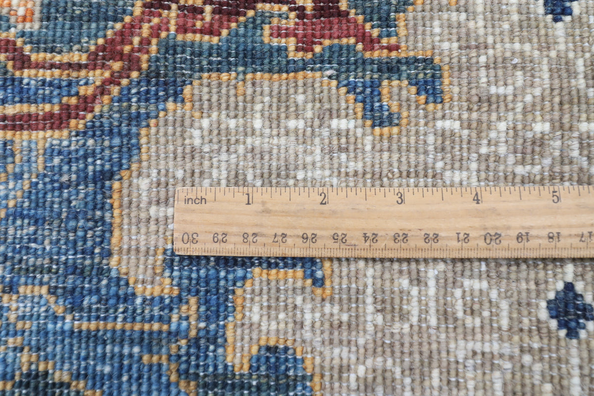 201 x 299 cm | kawros blue Design Hand Knotted Veg Dye Wool Afghan Carpet