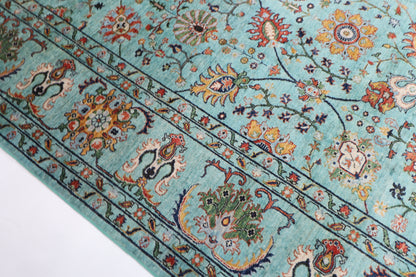 305 x 410 cm | Sultani Turquoise Afghan Tribal Hand Knotted Veg Dye Wool carpet