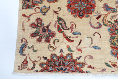 154 x 198 cm | Suzani Design Hand Knotted Veg Dye Wool Afghan Carpet