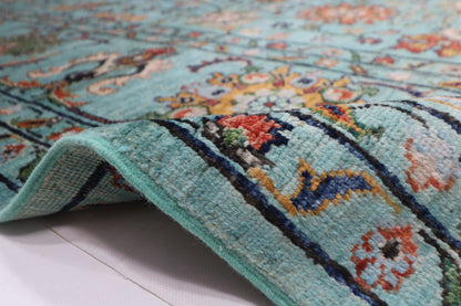 305 x 410 cm | Sultani Turquoise Afghan Tribal Hand Knotted Veg Dye Wool carpet