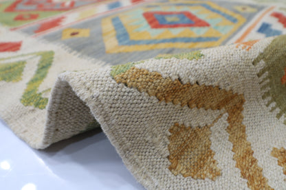 86 x 313 cm | Multicolor Wool Kilim Runner Traditional Hand Woven Oriental Carpet