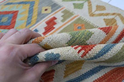 86 x 313 cm | Multicolor Wool Kilim Runner Traditional Hand Woven Oriental Carpet