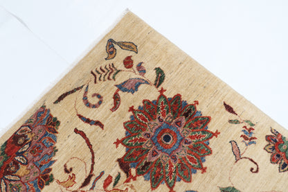 154 x 198 cm | Suzani Design Hand Knotted Veg Dye Wool Afghan Carpet