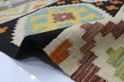 148 x 202 cm | Multicolor Wool Kilim Area Traditional Hand Woven Oriental Carpet