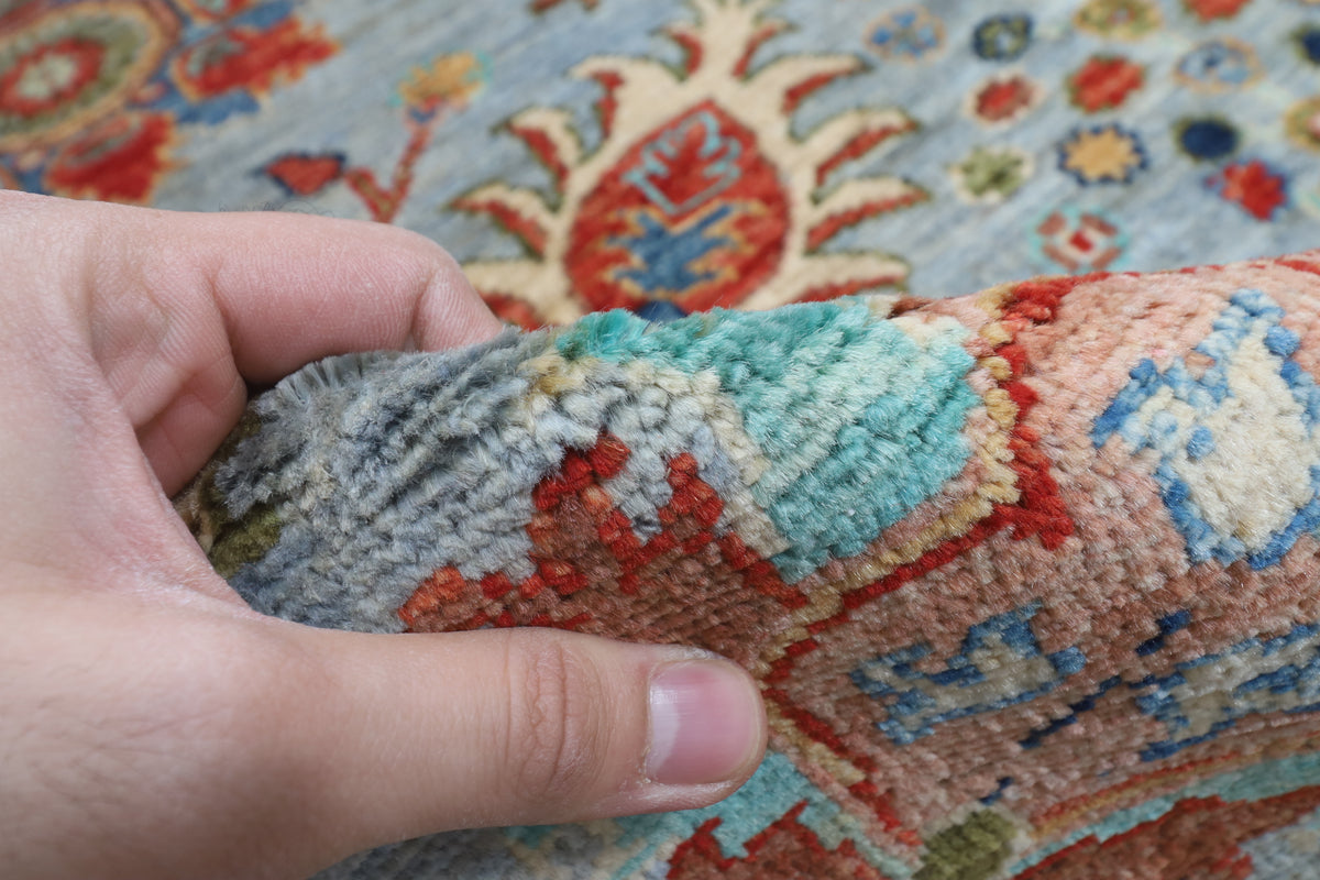 170 x 238 cm | Sultani Gray Design Hand Knotted Veg Dye Wool Afghan Carpet