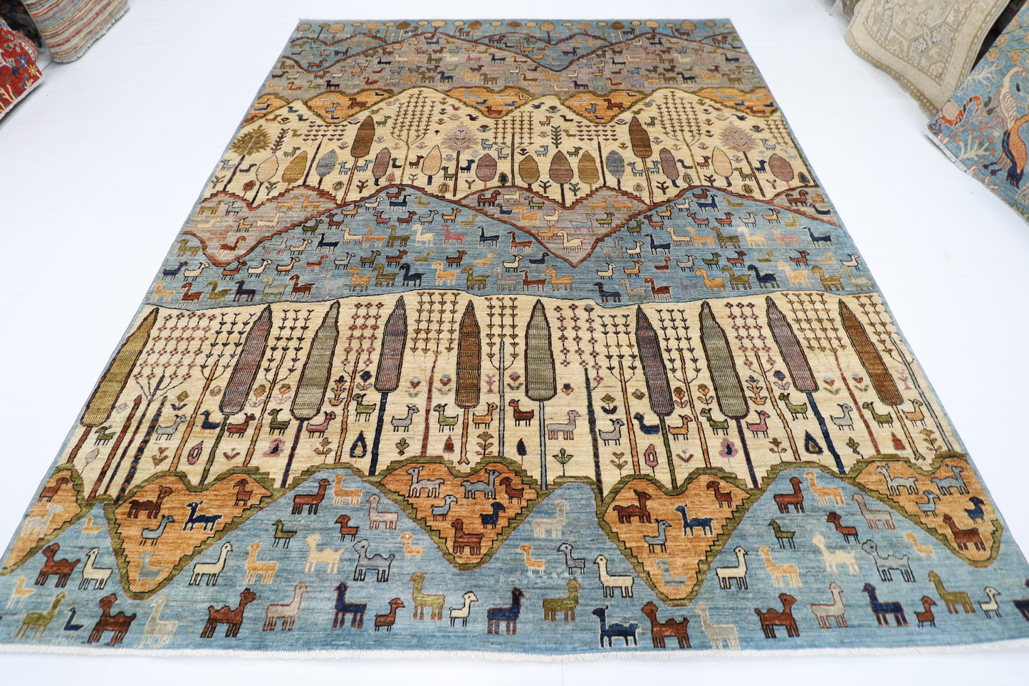 248 x 310 cm | Oriental Tree of life Area Rug Afghan Hand Knotted Veg Dye Wool carpet